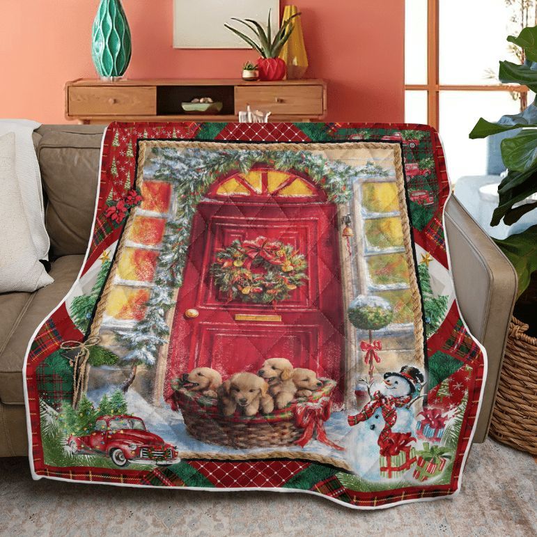 Merry Christmas Quilt Blanket, Christmas Gift, Christmas Gift Basket Quilt Blanket