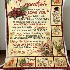 Merry Christmas To My Grandson Never Forget That I Love You Fleece Blanket Idea For Christmas