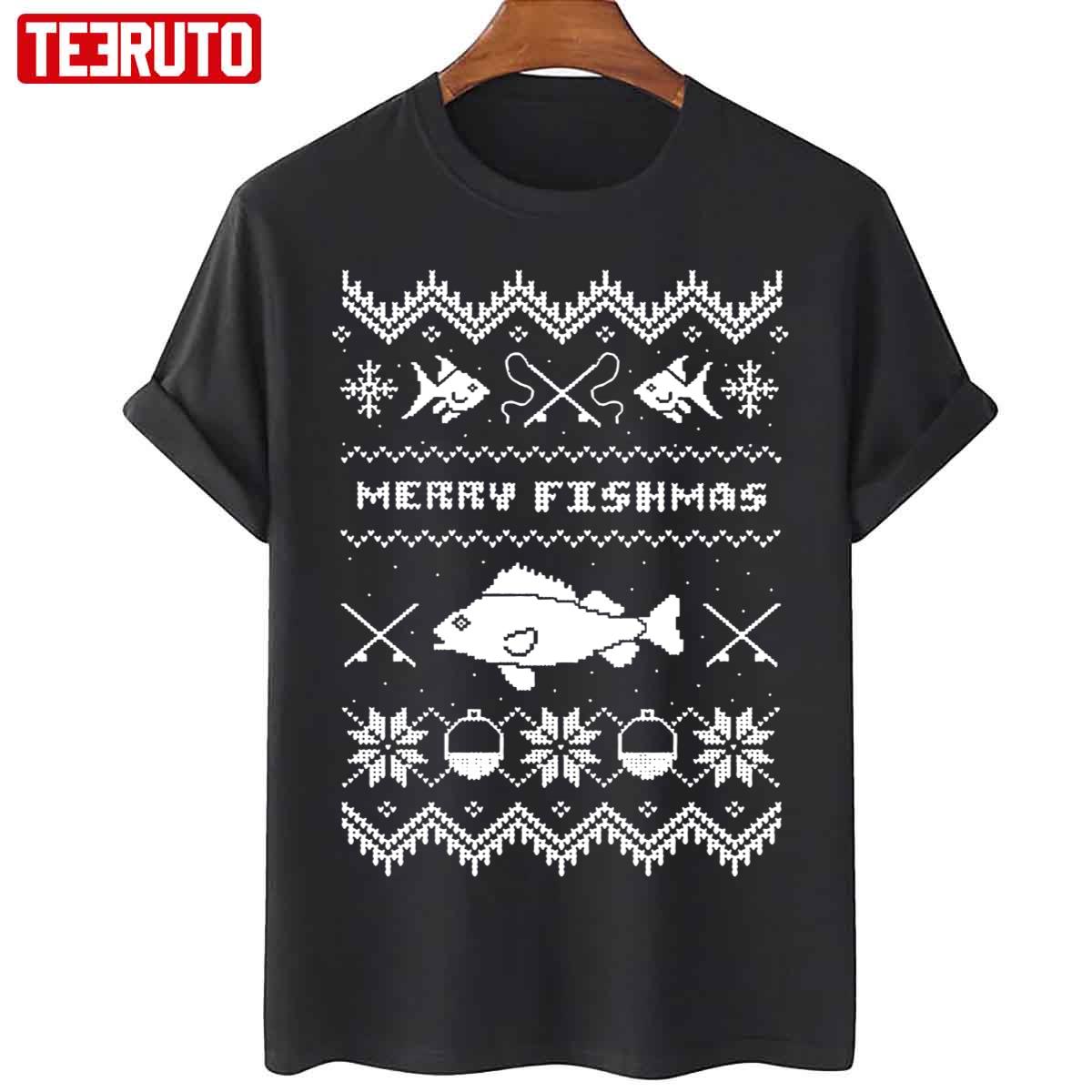 Merry Fishmas Christmas Fishing Funny Unisex T-Shirt