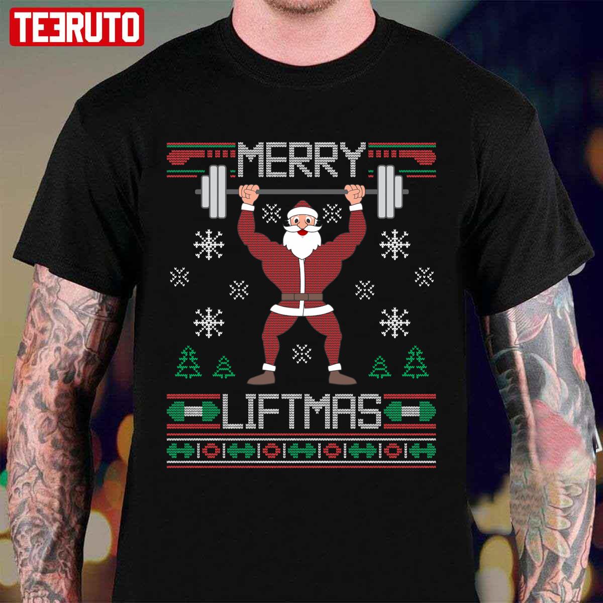 Merry Liftmas Ugly Christmas Workout Unisex T-Shirt