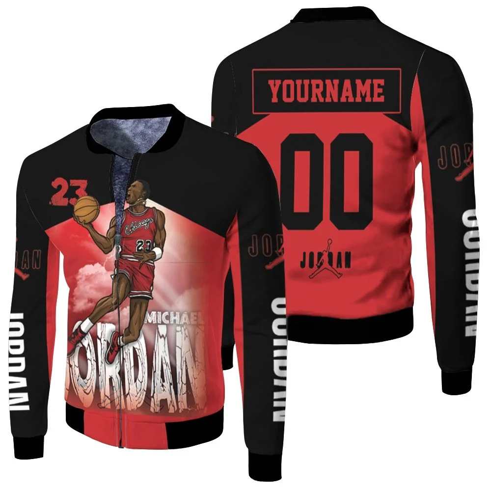 Michael Jordan 23 Chicago Bull Legend Of Nba Fleece Bomber Jacket