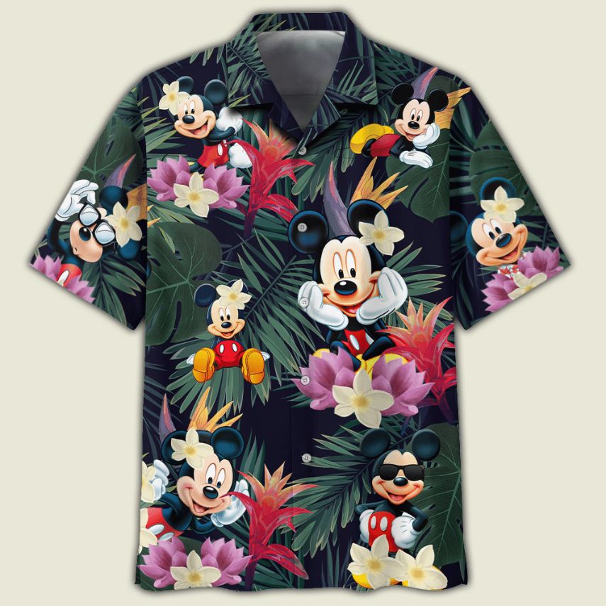Mickey Mouse Disney And Flower Summer Hawaiian Shirt Teeruto