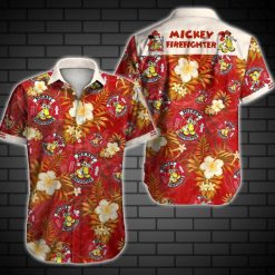 Mickey Mouse Firefighter Hawaiian Shirt