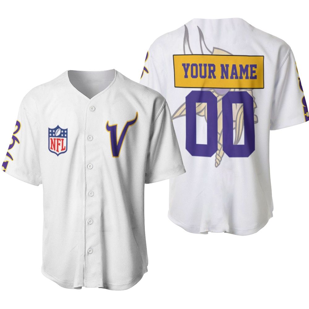 Minnesota Vikings Nfl Bomber Jacket 3d Baseball Jersey