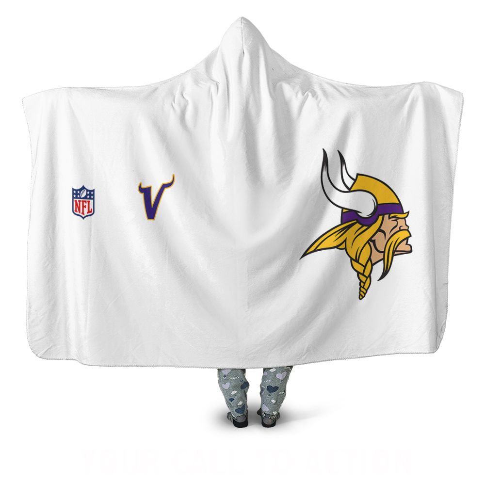 Minnesota Vikings Nfl Bomber Jacket 3d Hooded Blanket