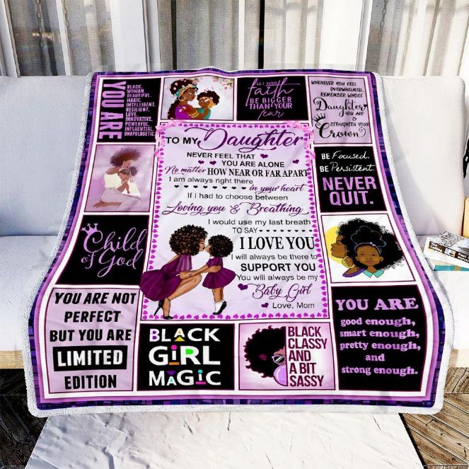 Mom To Daughter Black Women Fleece Blanket Quilt Blanket Gift For Daughter