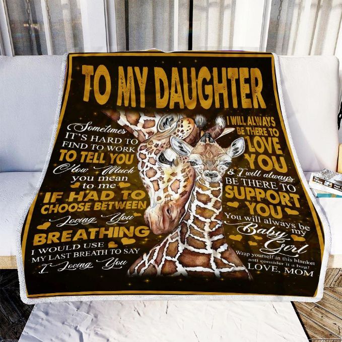 Mom To Daughter Giraffe 2 Fleece Blanket Quilt Blanket Gift For Daughter