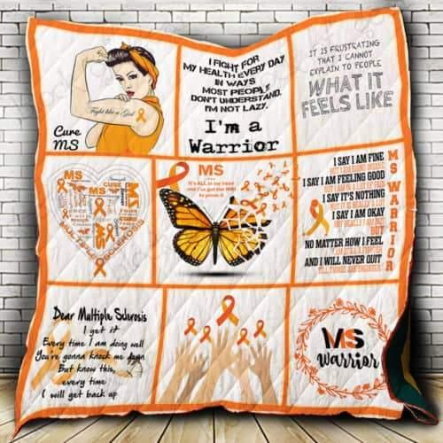 Multiple Sclerosis Awareness Quilt Blanket Teeruto