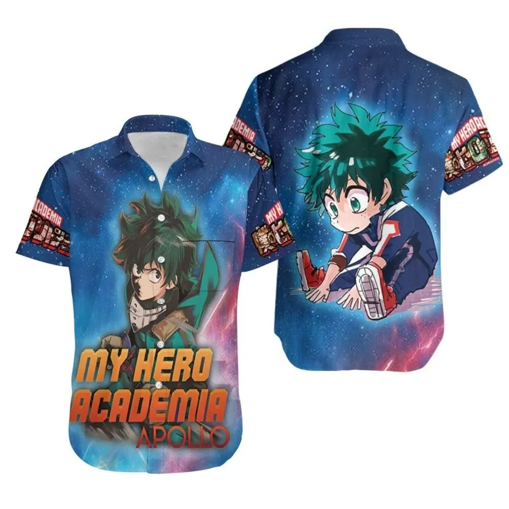 My Hero Academia Chibi Midoriya Izuku Galaxy Hawaiian Shirt