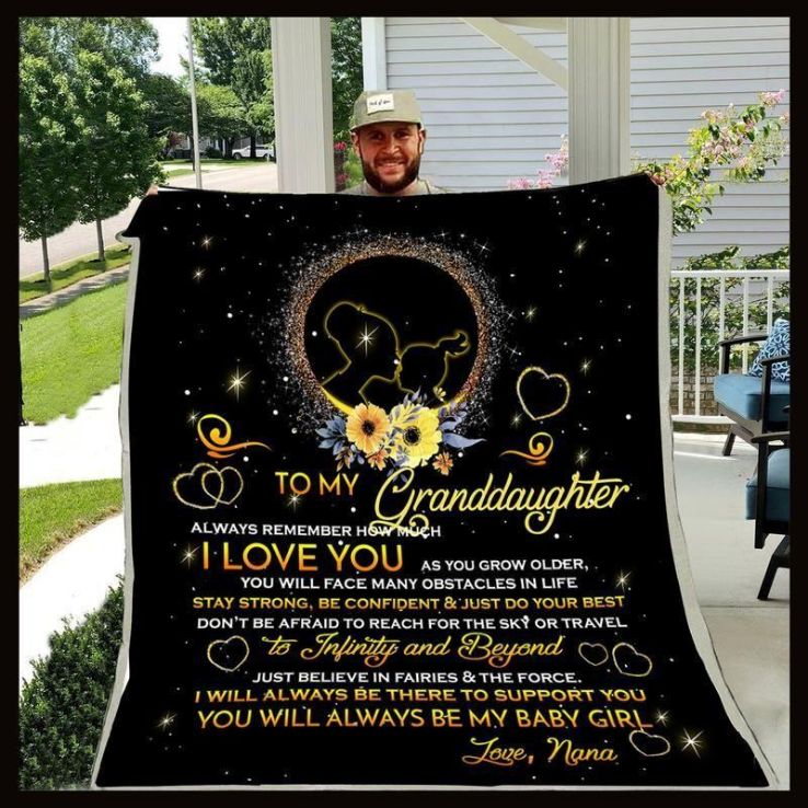 Nana To Granddaughter Fleece Blanket Quilt Blanket I Love You For Granddaughter Family Blanket