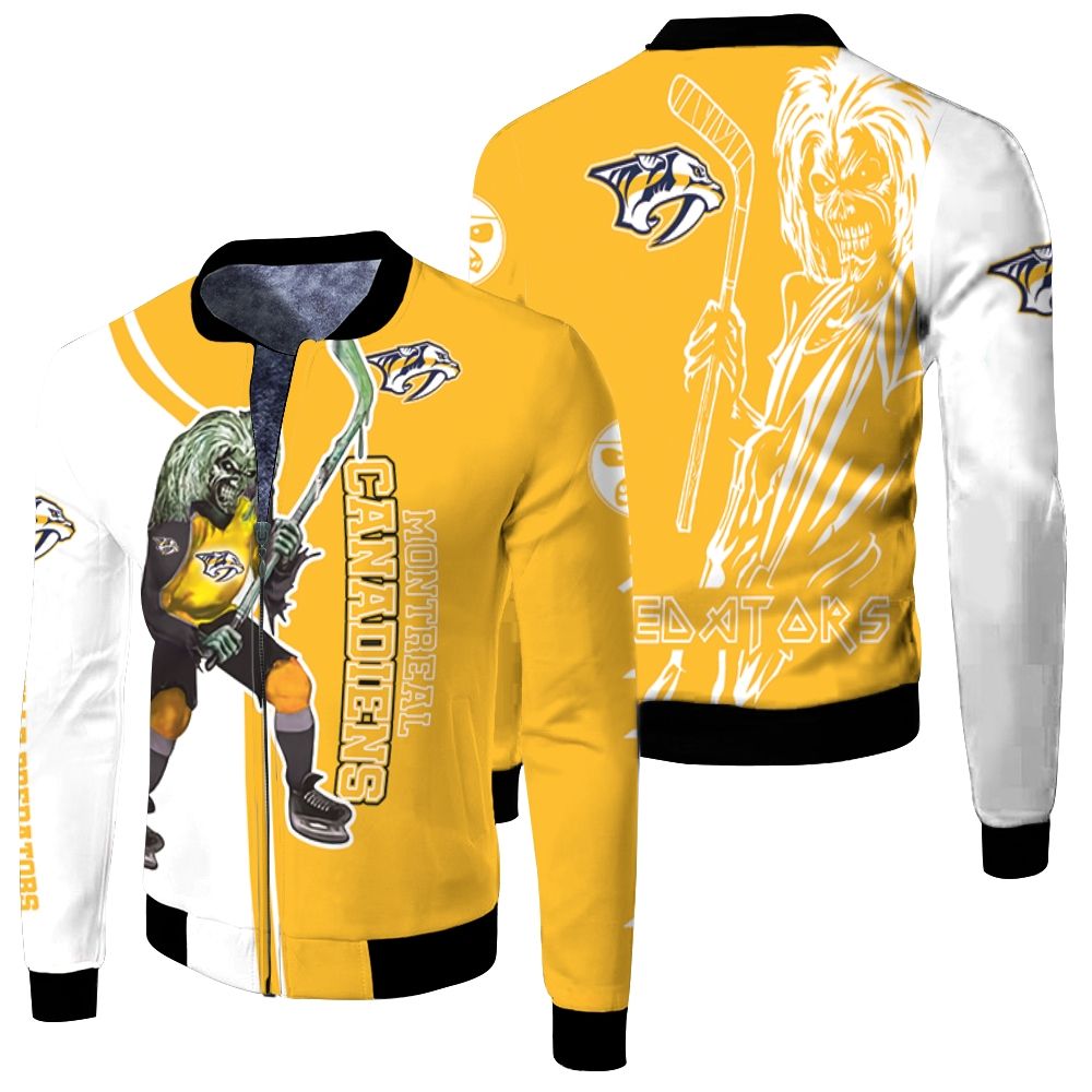 Nashville Predators And Zombie For Fans Fleece Bomber Jacket