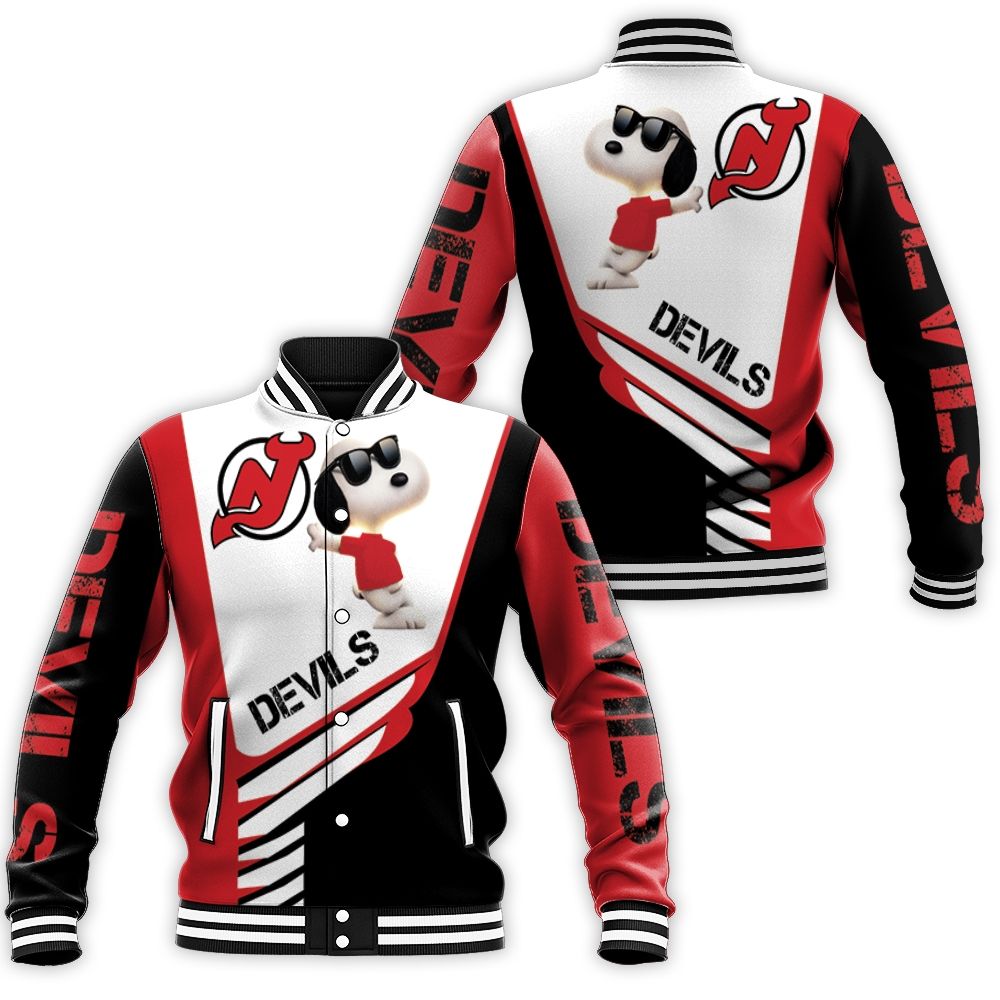 New Jersey Devils Snoopy For Fans 3d Baseball Jacket