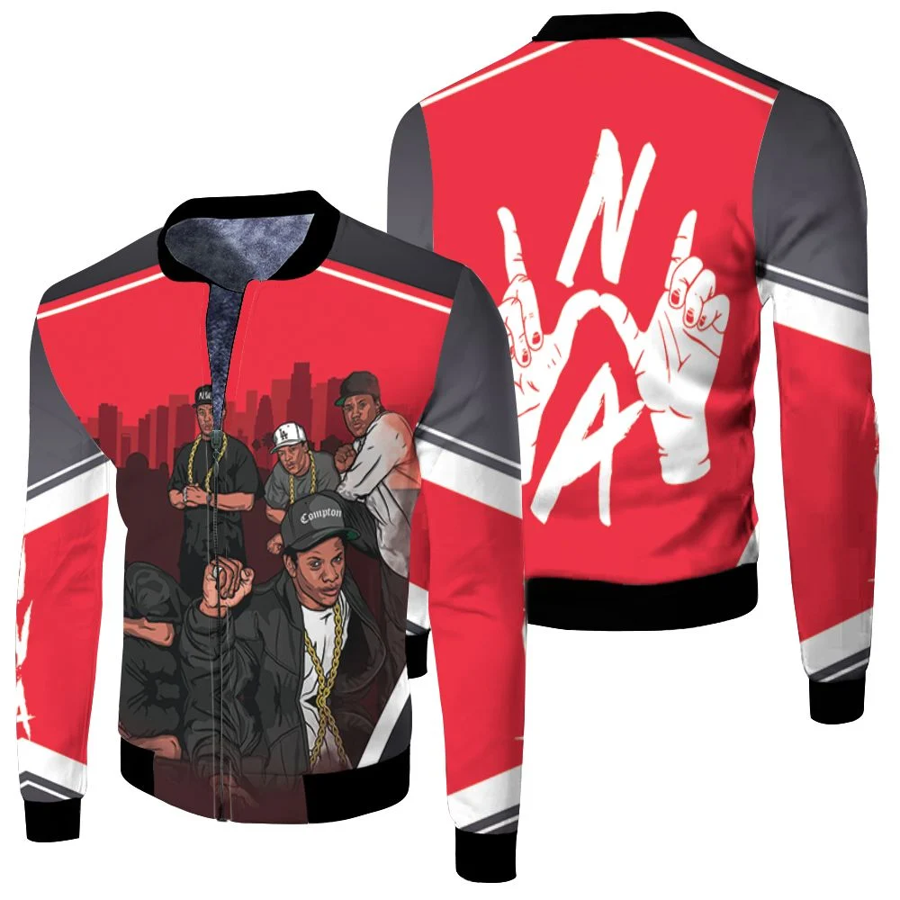 N.W.A. Member Groups Gta Style Fleece Bomber Jacket