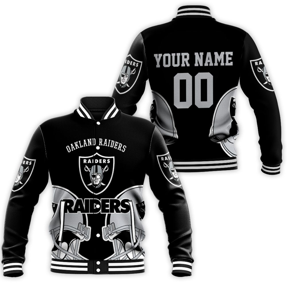 Oakland Raiders Fans 3d Personalized Baseball Jacket