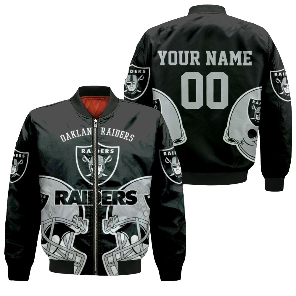 Oakland Raiders Fans 3d Personalized Bomber Jacket