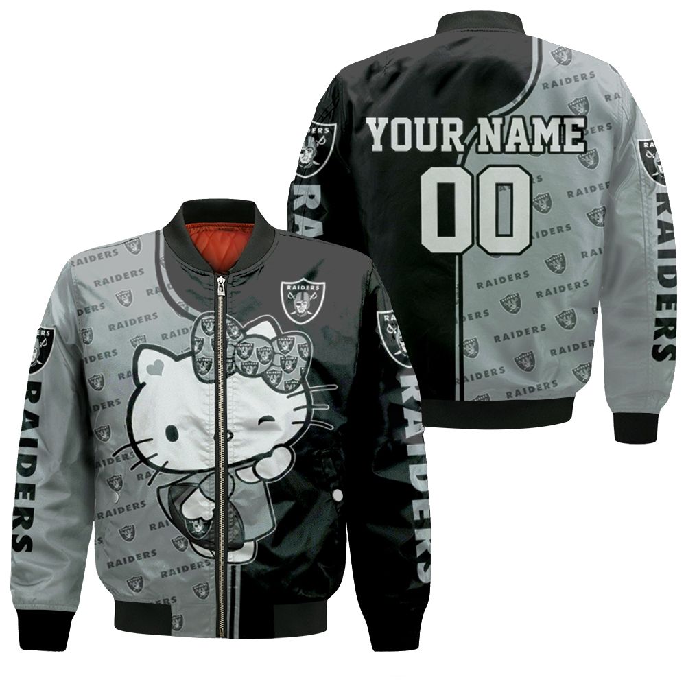 Oakland Raiders Hello Kitty Fans Personalized Bomber Jacket