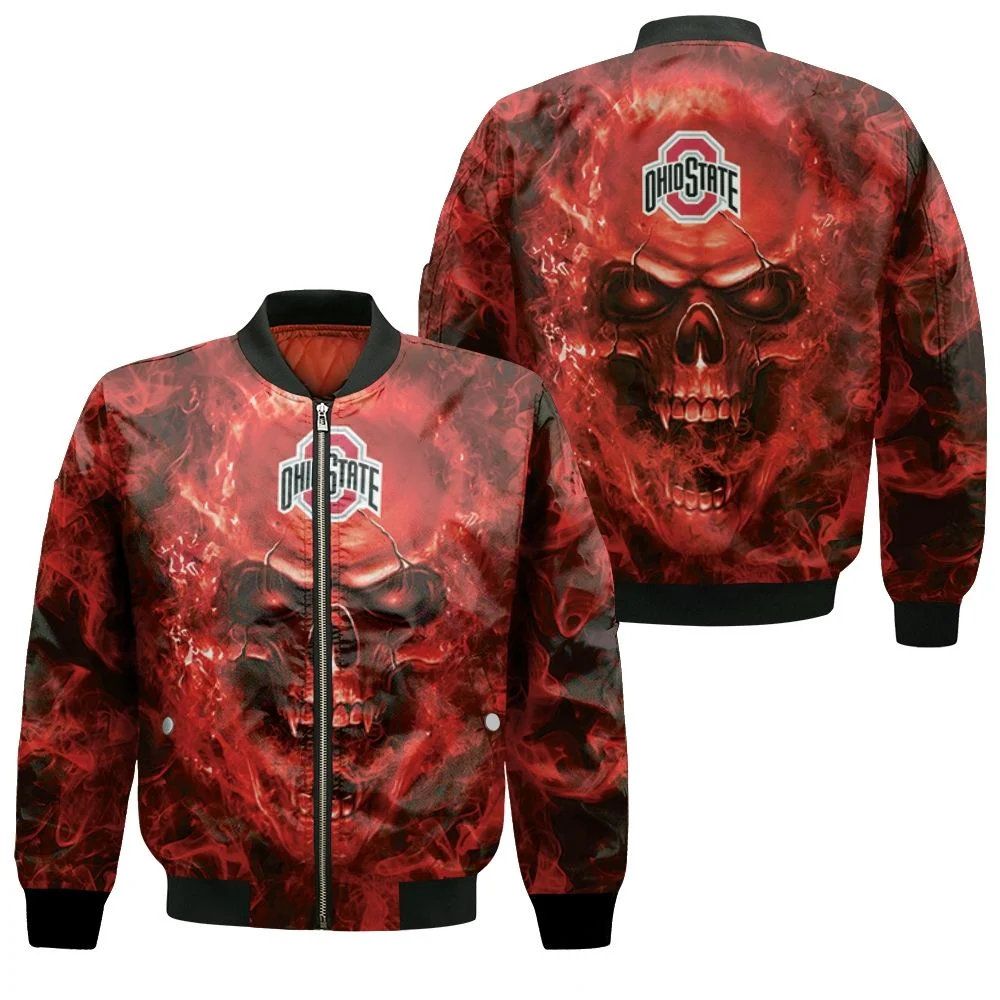 Ohio State Buckeyes Ncaa Fans Skull Bomber Jacket