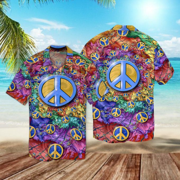 Peace Love Hippie Hawaiian Shirt