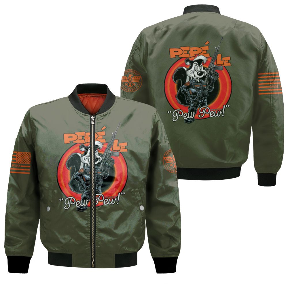 Pepe Le Pew Pew Pew For Lovers 3d Bomber Jacket
