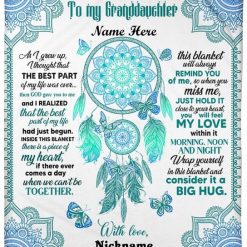 Personalized To My Granddaughter Butterfly Dreamcather Blanket For Granddaughter Birthday