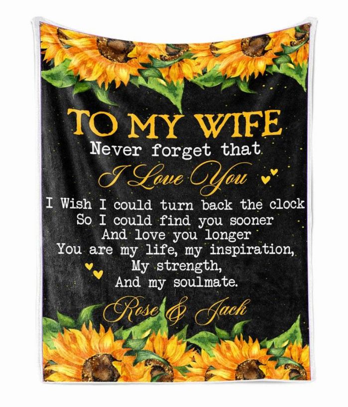 Sunflower Husband To My Wife I Love You For All That You Are Fleece Blanket 