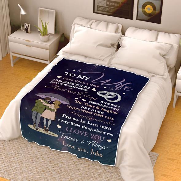Personalized I’m So In Love With Every Little Thing About You Fleece Blanket For Wife From Husband Birthday