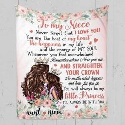 Personalized To My Niece Blanket From Aunt Remember Whose Niece You Are Great For Birthday Christmas Thanksgiving