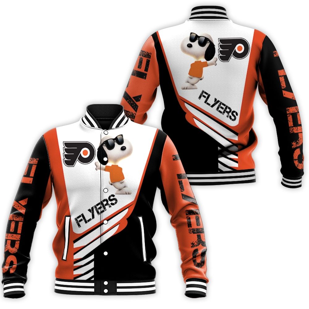 Philadelphia Flyers Snoopy For Fans 3d Baseball Jacket