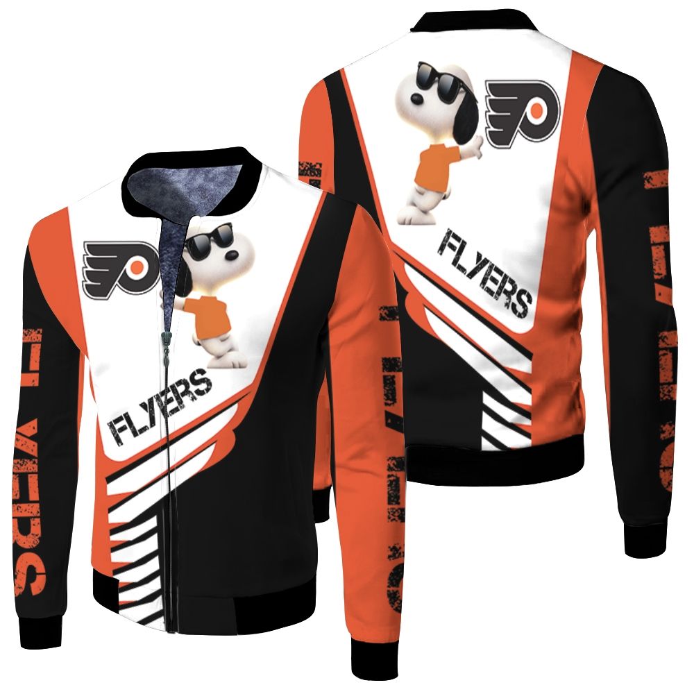 Philadelphia Flyers Snoopy For Fans 3d Fleece Bomber Jacket