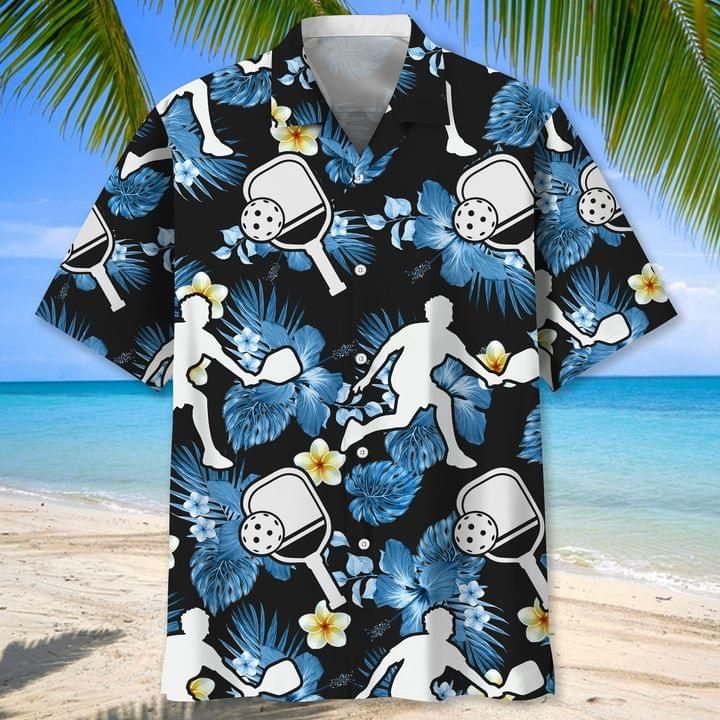 Pickle Ball Nature Print Hawaiian Shirt