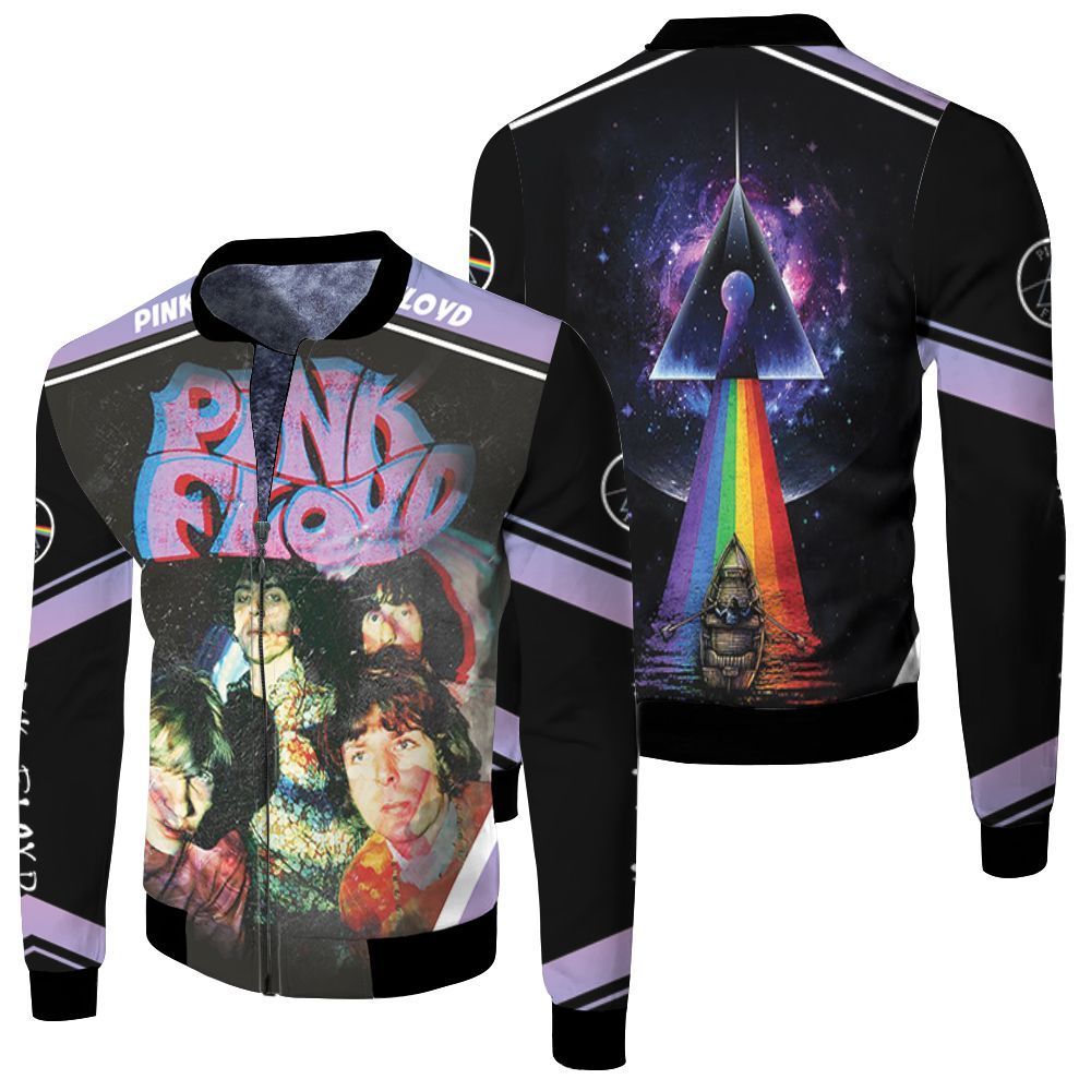 Pink Floyd Purple Logo Anaglyph Fleece Bomber Jacket