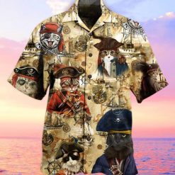 Pirate Cats Print Hawaiian Shirt