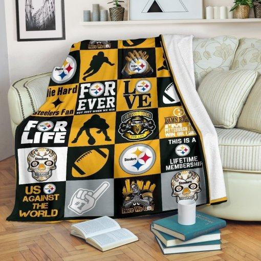 Pittsburgh Steelers Quilt Blanket Gift for Fans - Bluefink