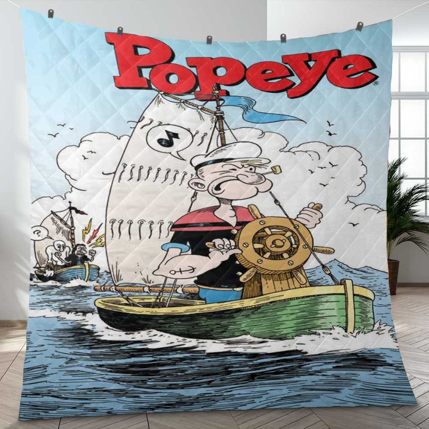 Popeye Cartoon Tv Show Christmas Gifts Lover Quilt Blanket,popeye Quilt Blanket