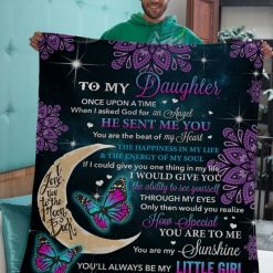 Purple Flower Once Upon A Time Mom To Daughter Fleece Blanket Quilt Blanket For Daughter