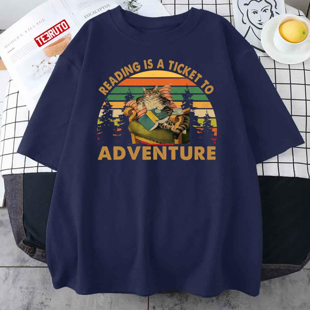 Reading Is A Ticket To Adventure Vintage Unisex T-Shirt