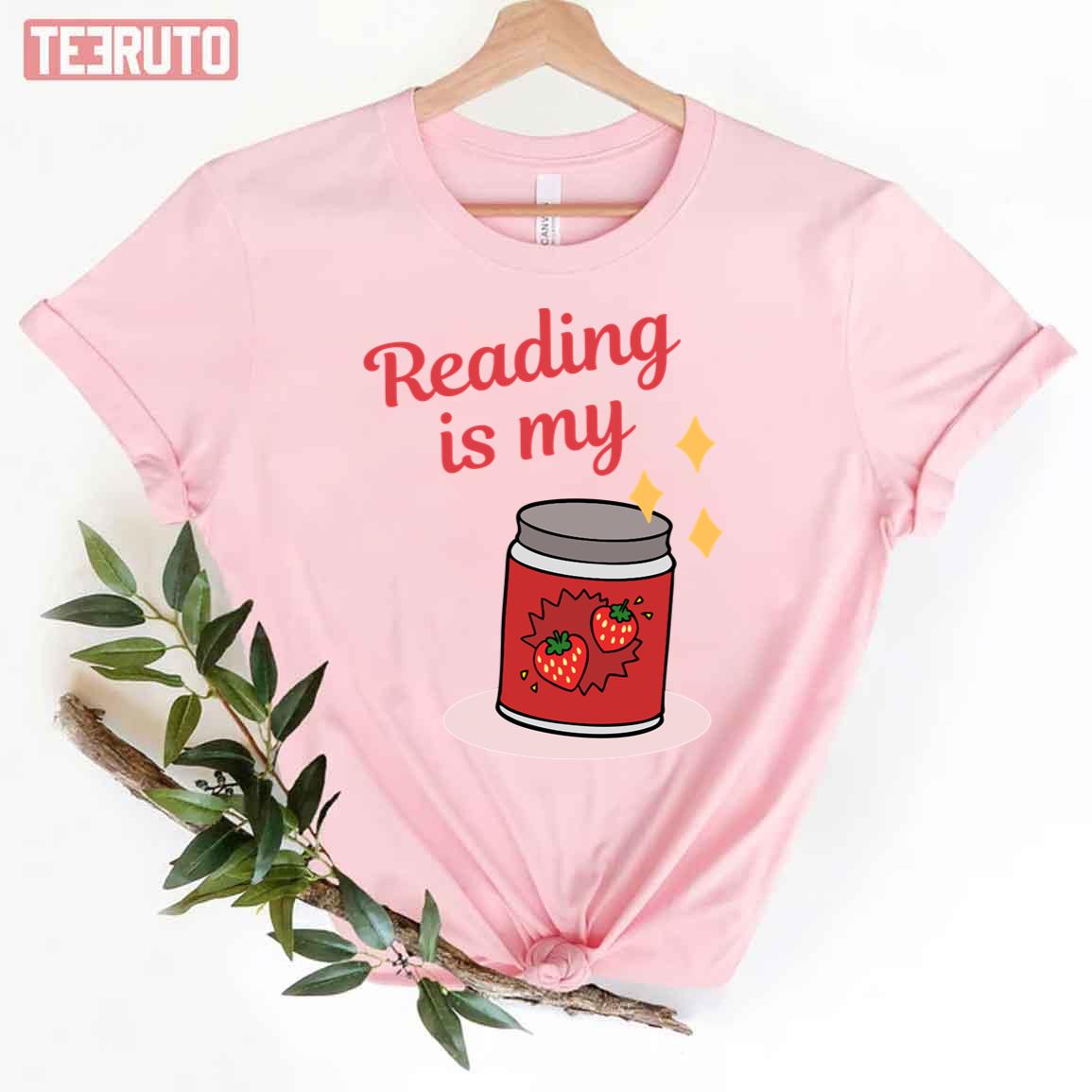 Reading Is My Jam Cute Strawberry Unisex T-Shirt