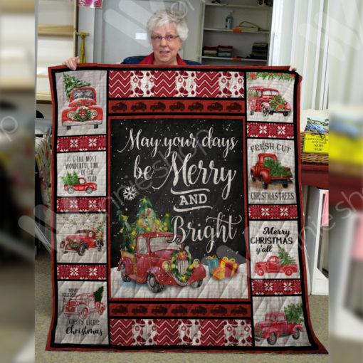 Red Truck Christmas Blanket Red Color