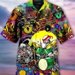 Rock Band Skull Hawaiian Shirt