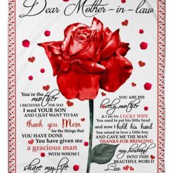 Roses Dear Mother In Law You’re The Mother From Daughter In Law Fleece Blanket Quilt Blanket