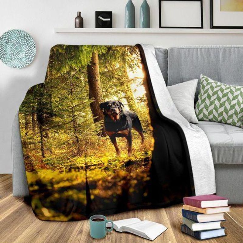 Rottweiler Dog 2 Premium Comfy Sofa Throw Blanket