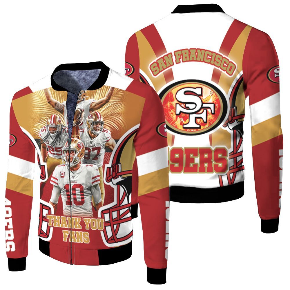 San Francisco 49ers Thank You Fan Fleece Bomber Jacket