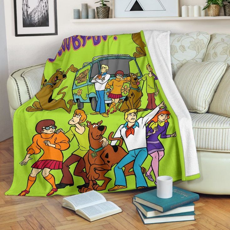 Scooby Doo Green Fleece Blanket Gift For Fan, Premium Comfy Sofa Throw Blanket Gift
