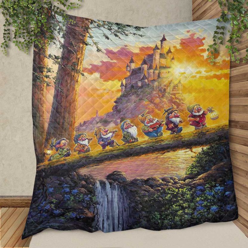 Seven Dwarfs Snow White Christmas Gifts Lover Quilt Blanket,snow White Quilt Blanket