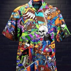 Skeleton Color Hawaiian Shirt