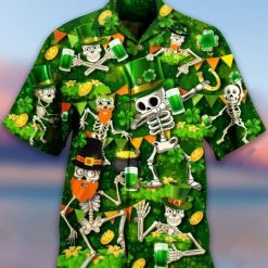 Skeleton Saint Patrick Hawaiian Shirt