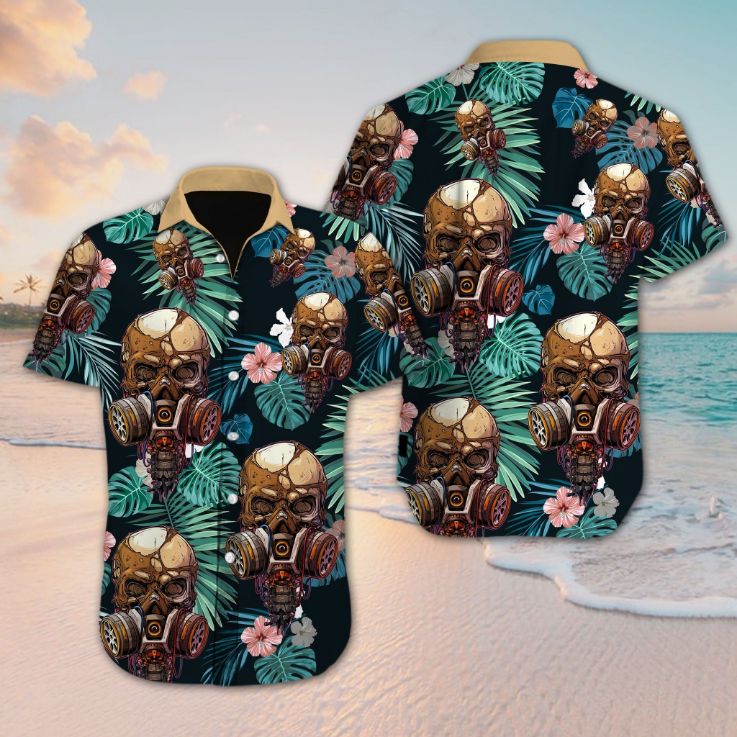 Skull Flower Hawaiian Shirt