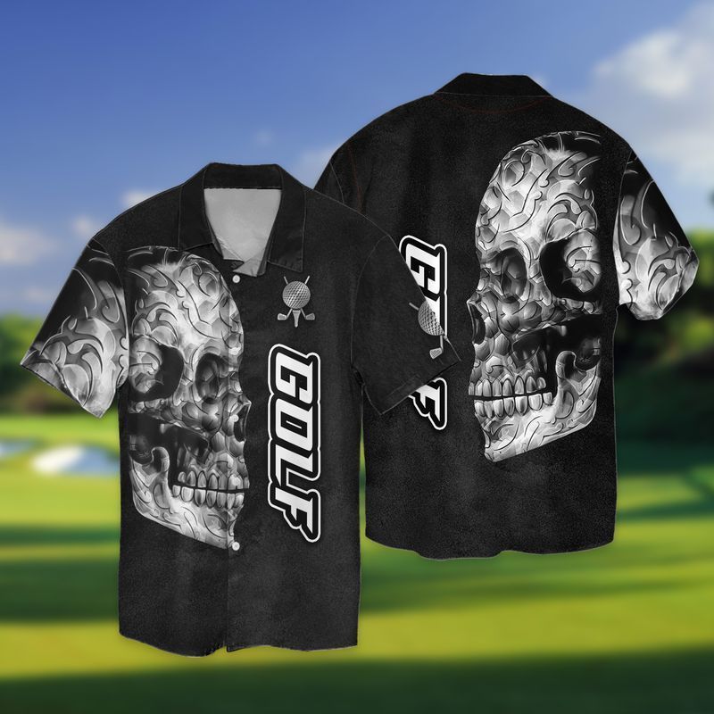 Skull Golf Hawaiian Shirt