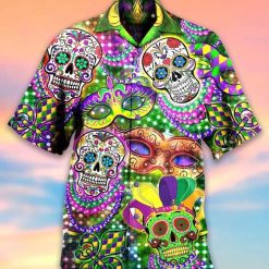 Skull Hippie 1 Print Hawaiian Shirt