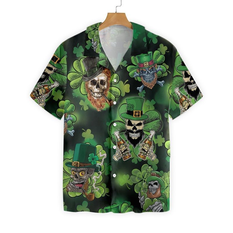 Skull Irish Saint Patrick Day Hawaiian Shirt
